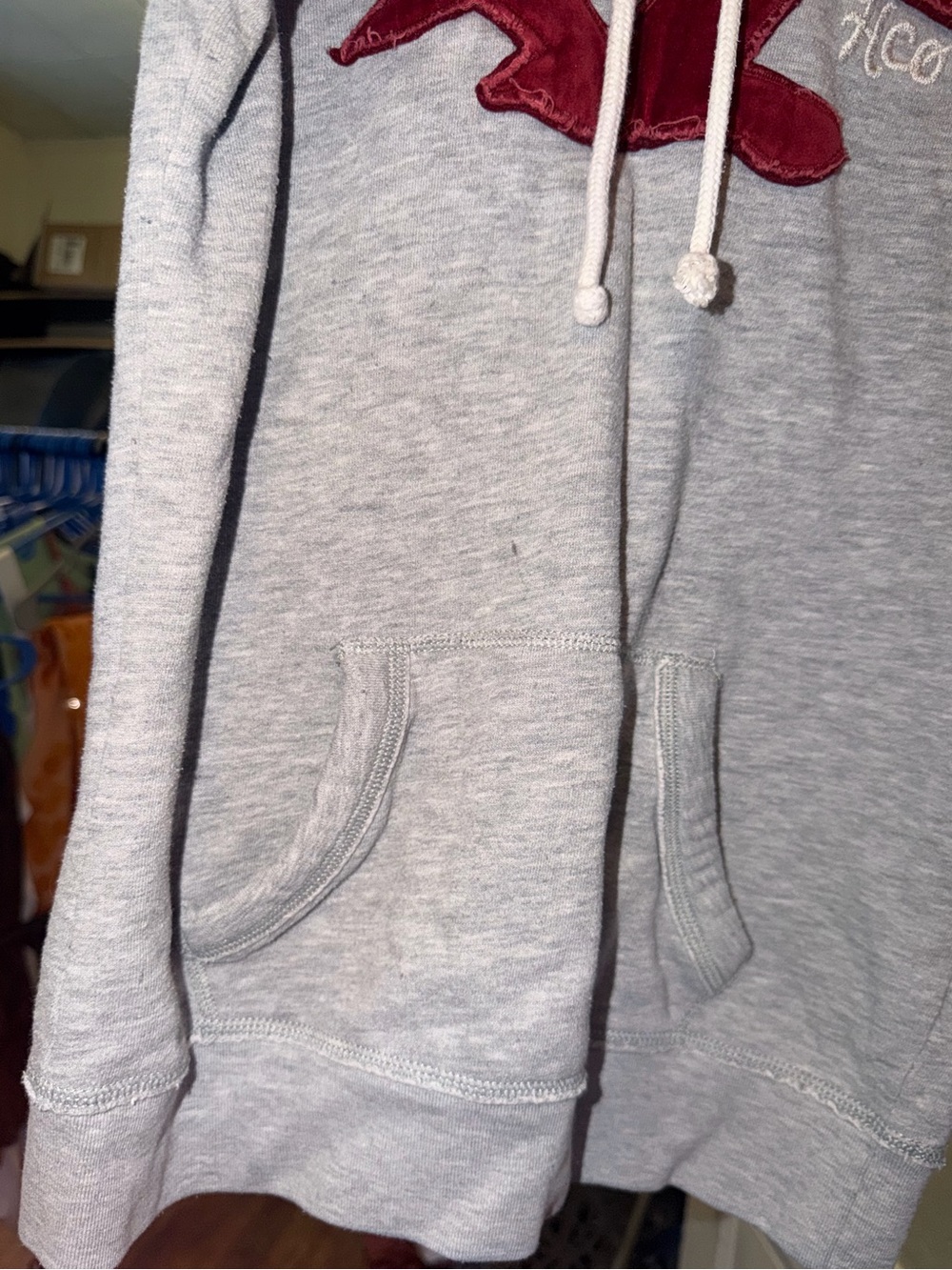 Vintage Hollister Logo Gray Rope Hoodie - Picture 4 of 9